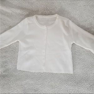 White cropped cartigan